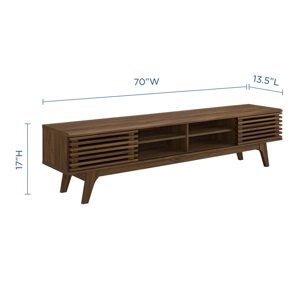 Render 70" Entertainment Center TV Stand - Walnut Walnut