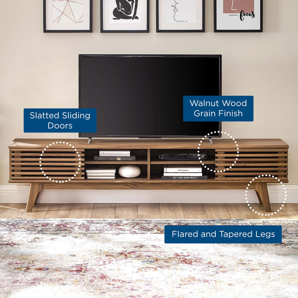 Render 70" Entertainment Center TV Stand - Walnut Walnut