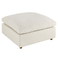 Commix Down Filled Overstuffed Ottoman - Light Beige
