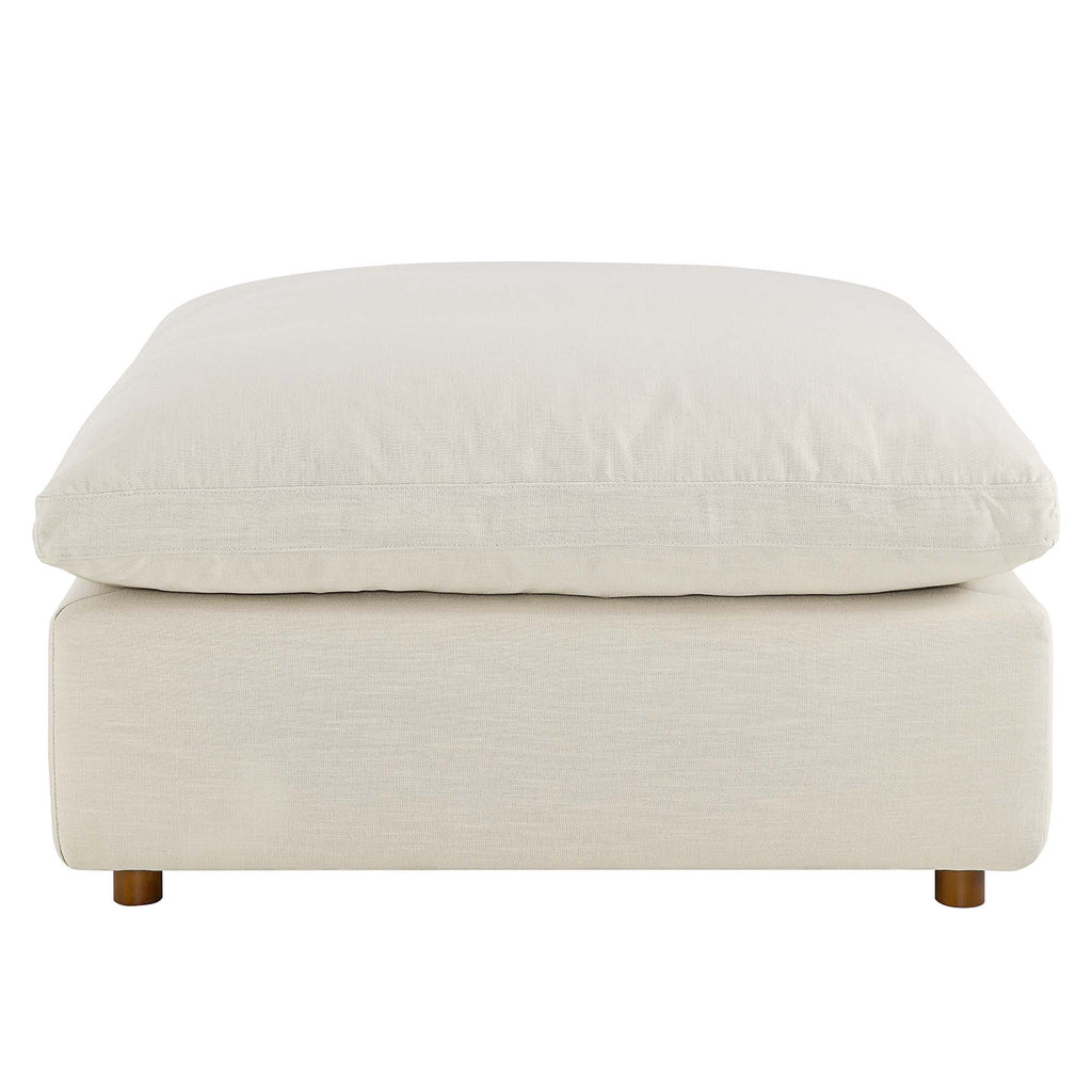 Commix Down Filled Overstuffed Ottoman - Light Beige