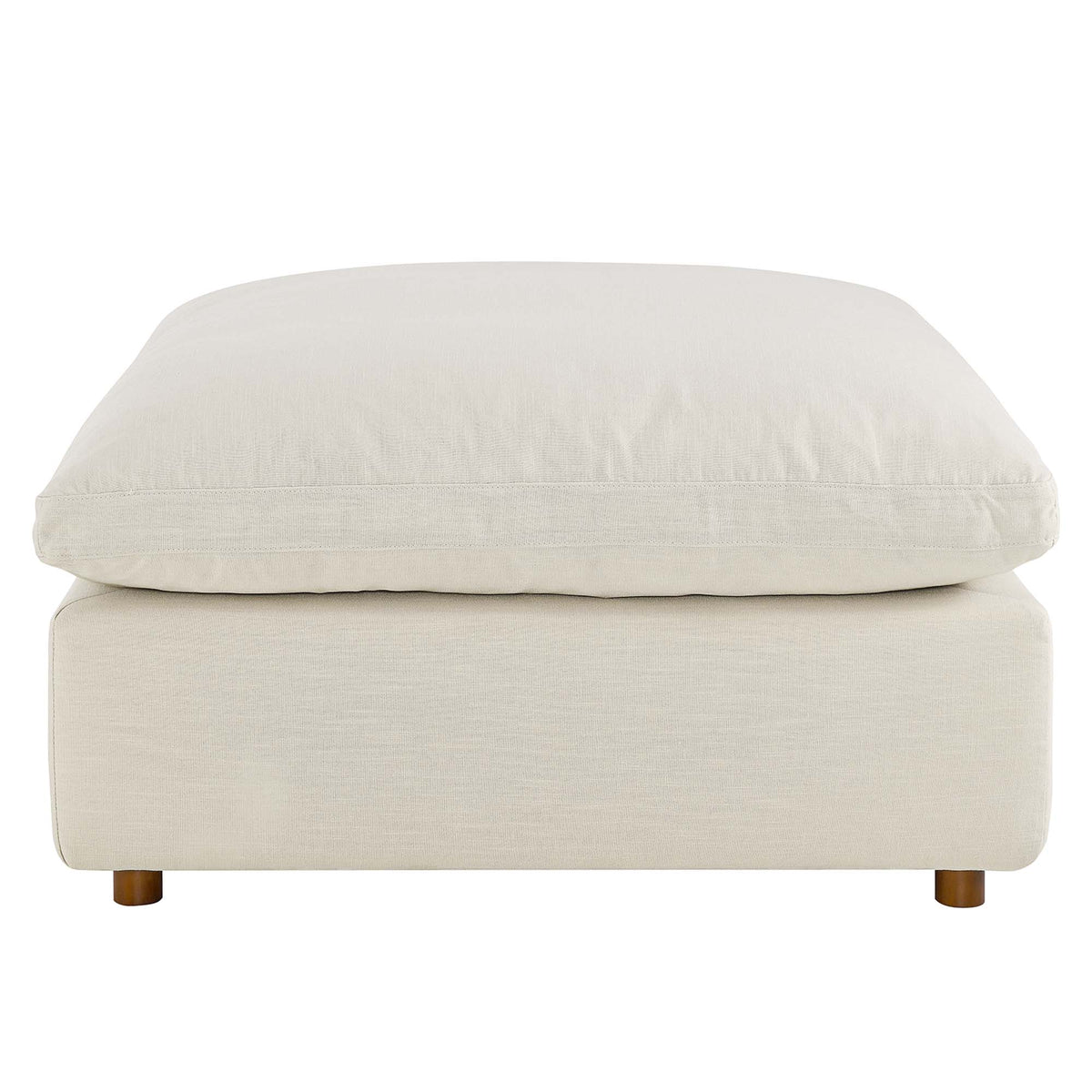 Commix Down Filled Overstuffed Ottoman - Light Beige