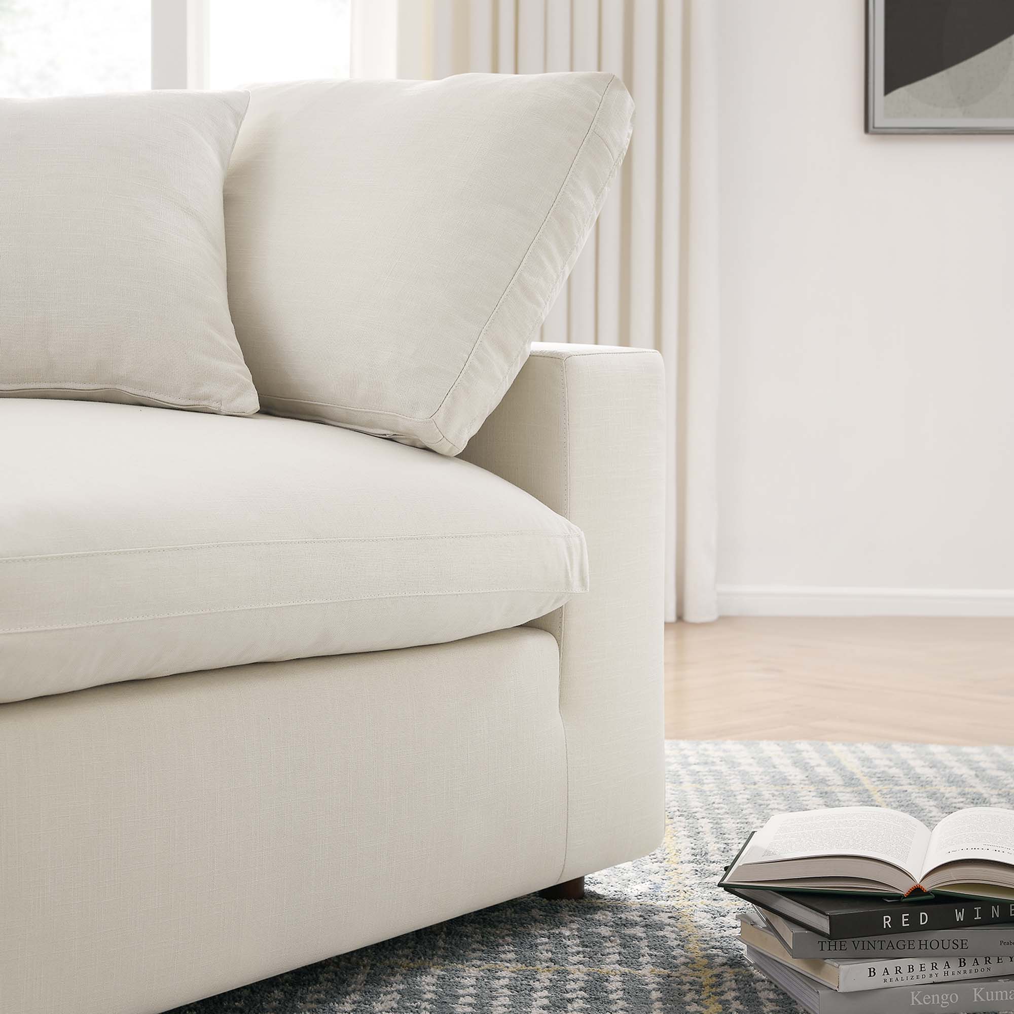 Commix Down Filled Overstuffed Corner Chair - Light Beige