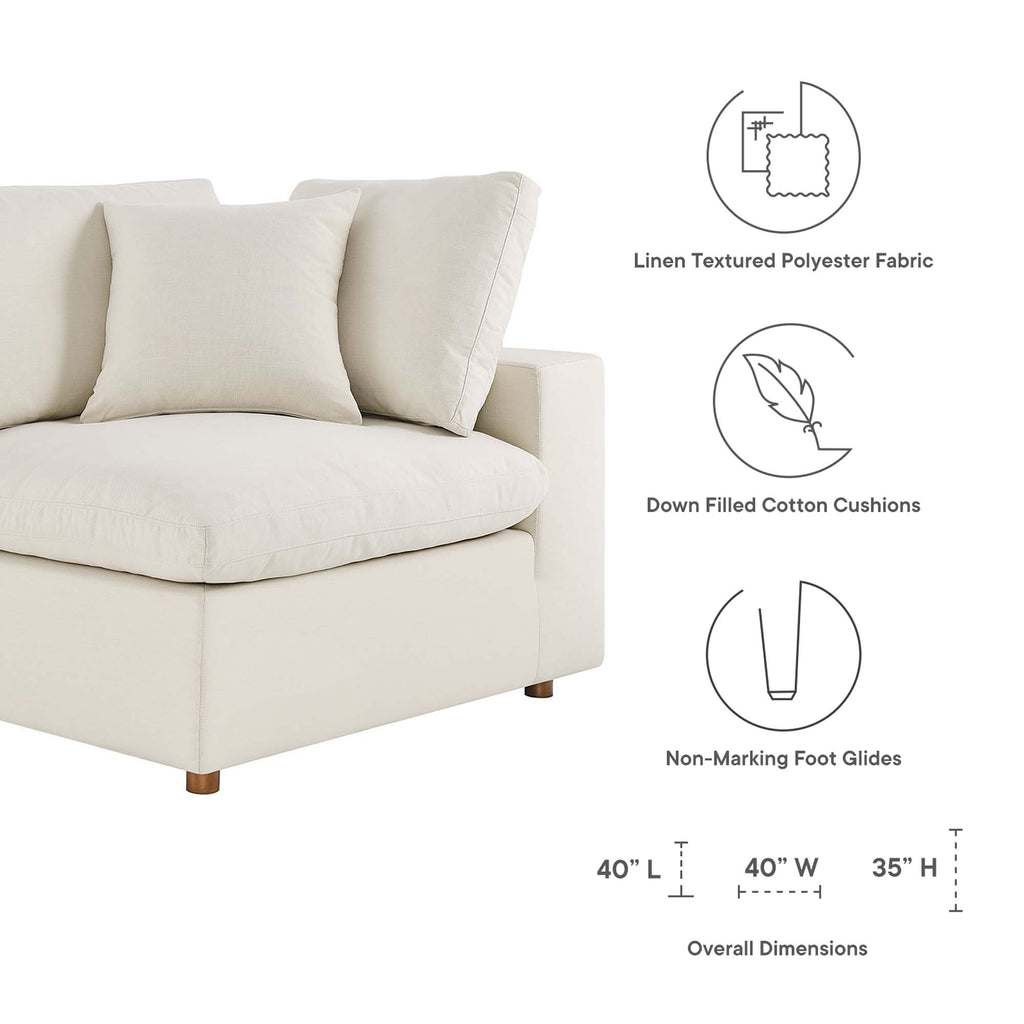 Commix Down Filled Overstuffed Corner Chair - Light Beige