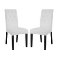 Confer Vinyl Dining Side Chair Set of 2 - White