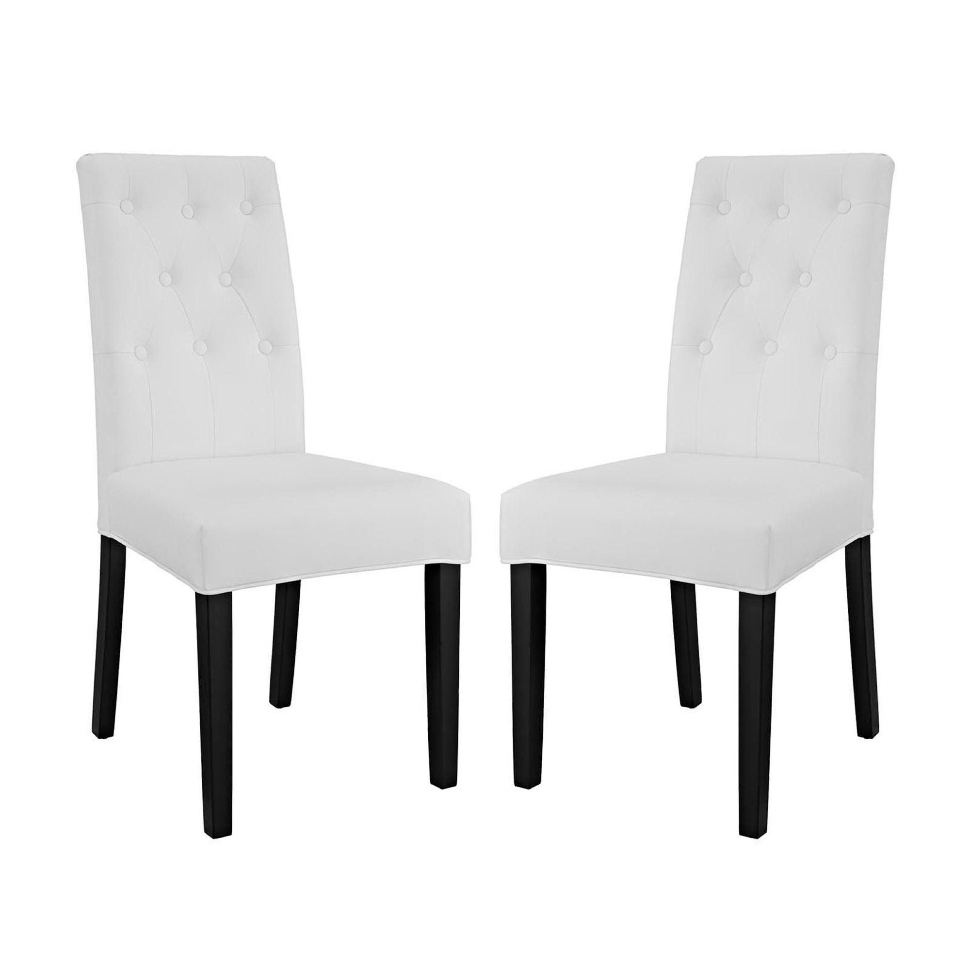 Confer Vinyl Dining Side Chair Set of 2 - White