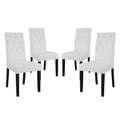 Confer Vinyl Dining Side Chair Set of 4 - White