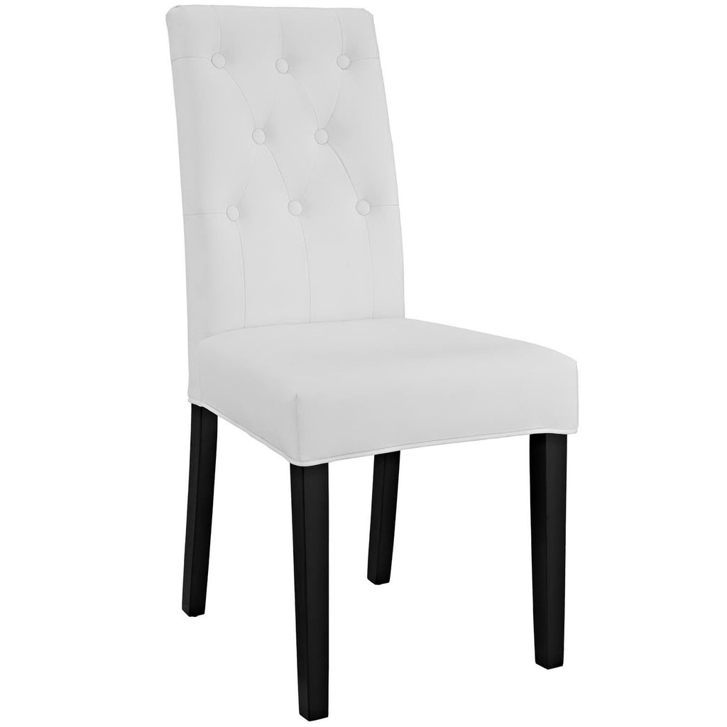 Confer Vinyl Dining Side Chair Set of 4 - White
