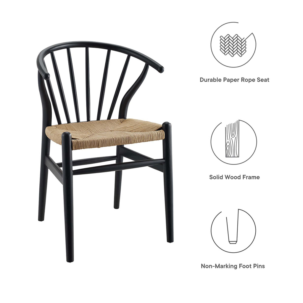 Flourish Spindle Wood Dining Side Chair - Black