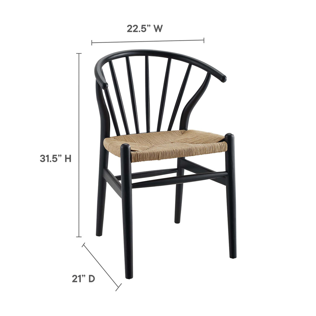 Flourish Spindle Wood Dining Side Chair - Black