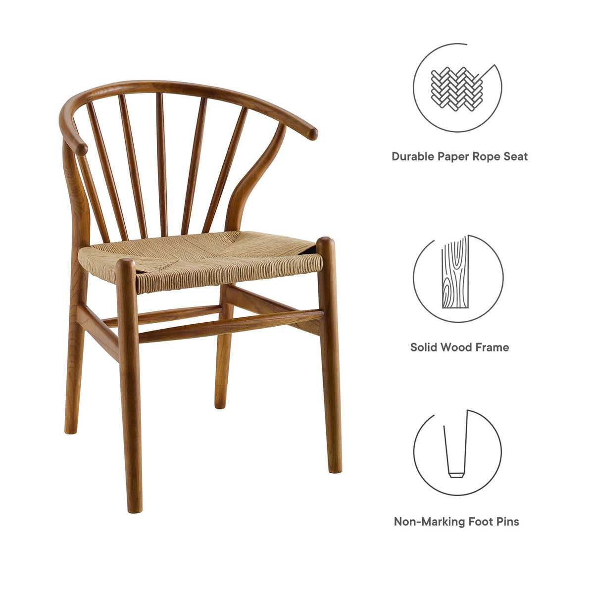 Flourish Spindle Wood Dining Side Chair - Walnut