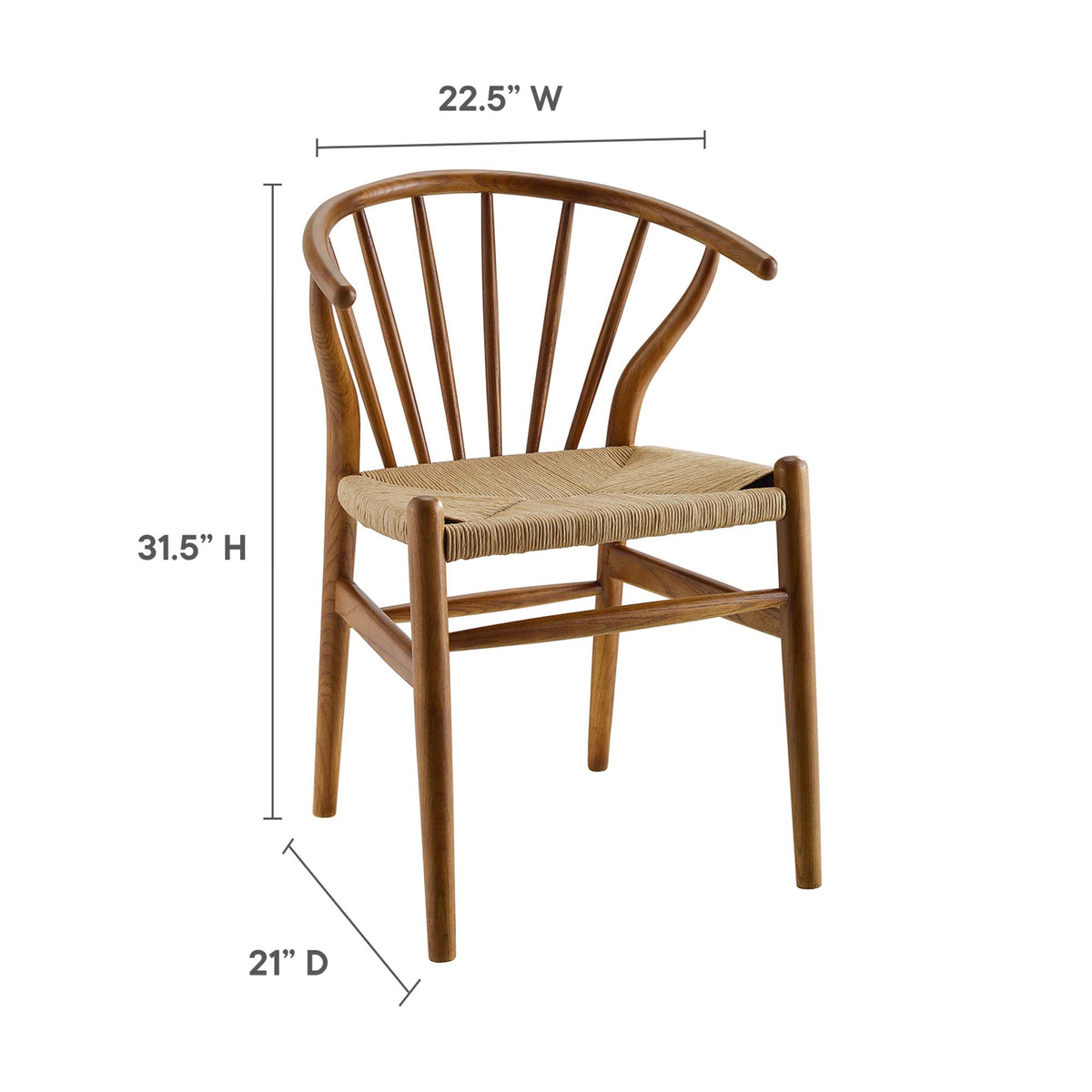 Flourish Spindle Wood Dining Side Chair - Walnut