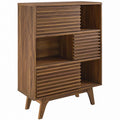 Render Three-Tier Display Storage Cabinet Stand - Walnut