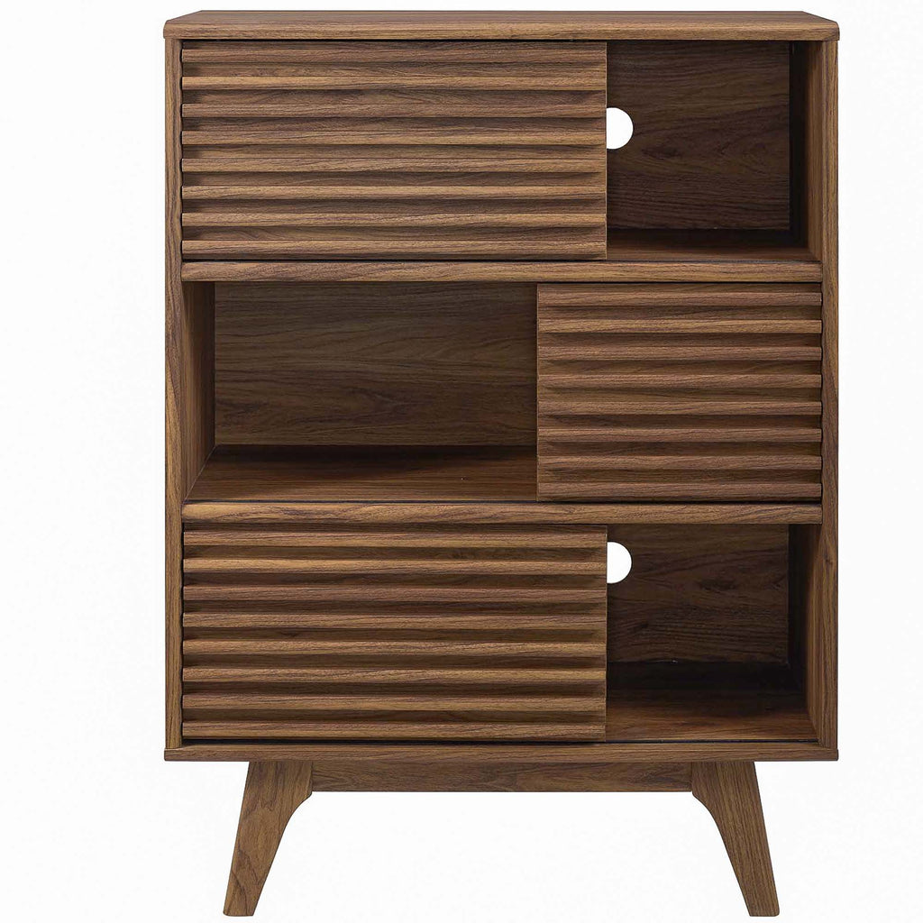 Render Three-Tier Display Storage Cabinet Stand - Walnut