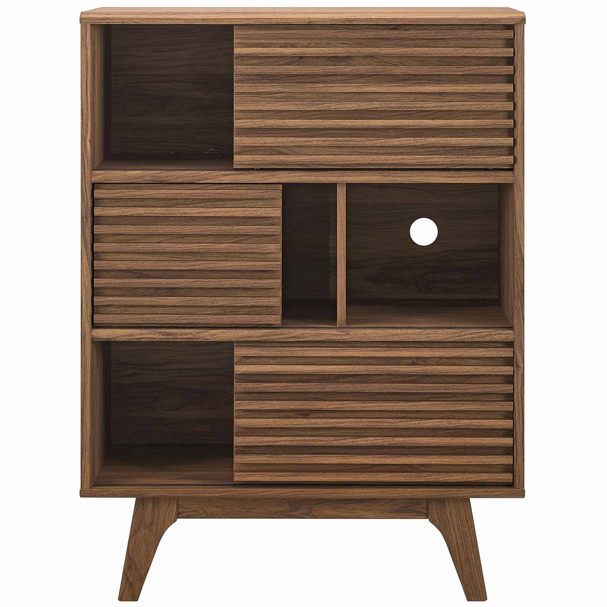 Render Three-Tier Display Storage Cabinet Stand - Walnut