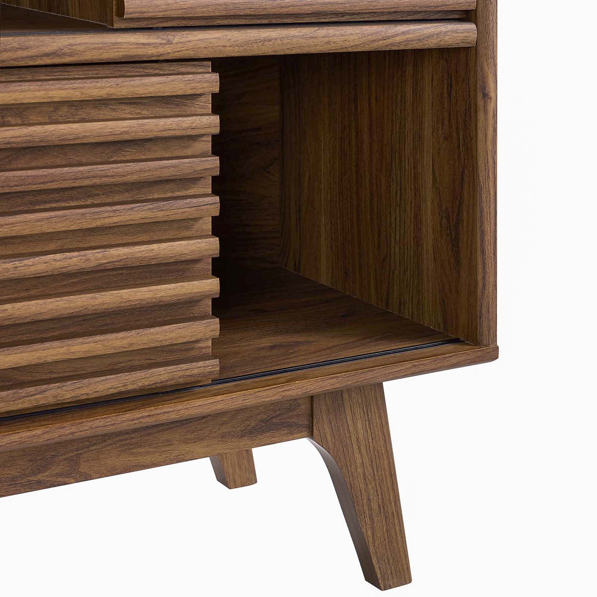 Render Three-Tier Display Storage Cabinet Stand - Walnut