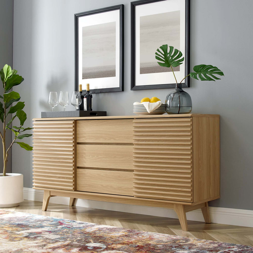 Render 63" Sideboard Buffet Table or TV Stand - Oak