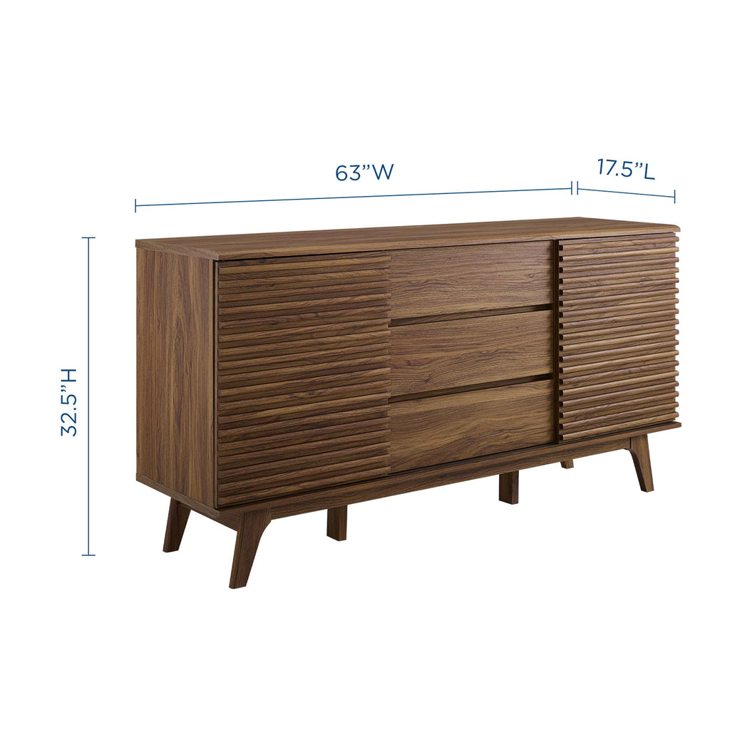 Render 63" Sideboard Buffet Table or TV Stand - Walnut