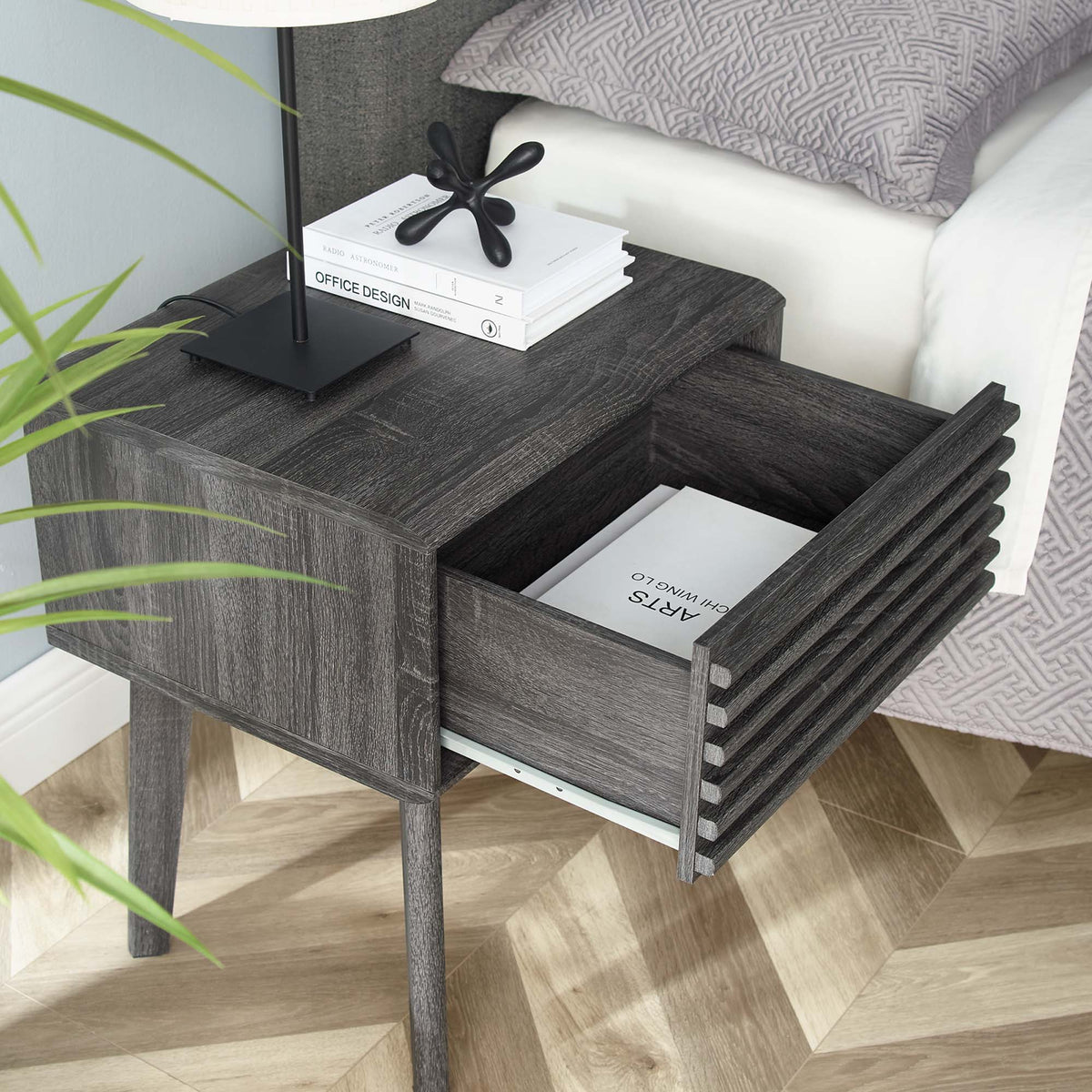 Render End Table - Charcoal
