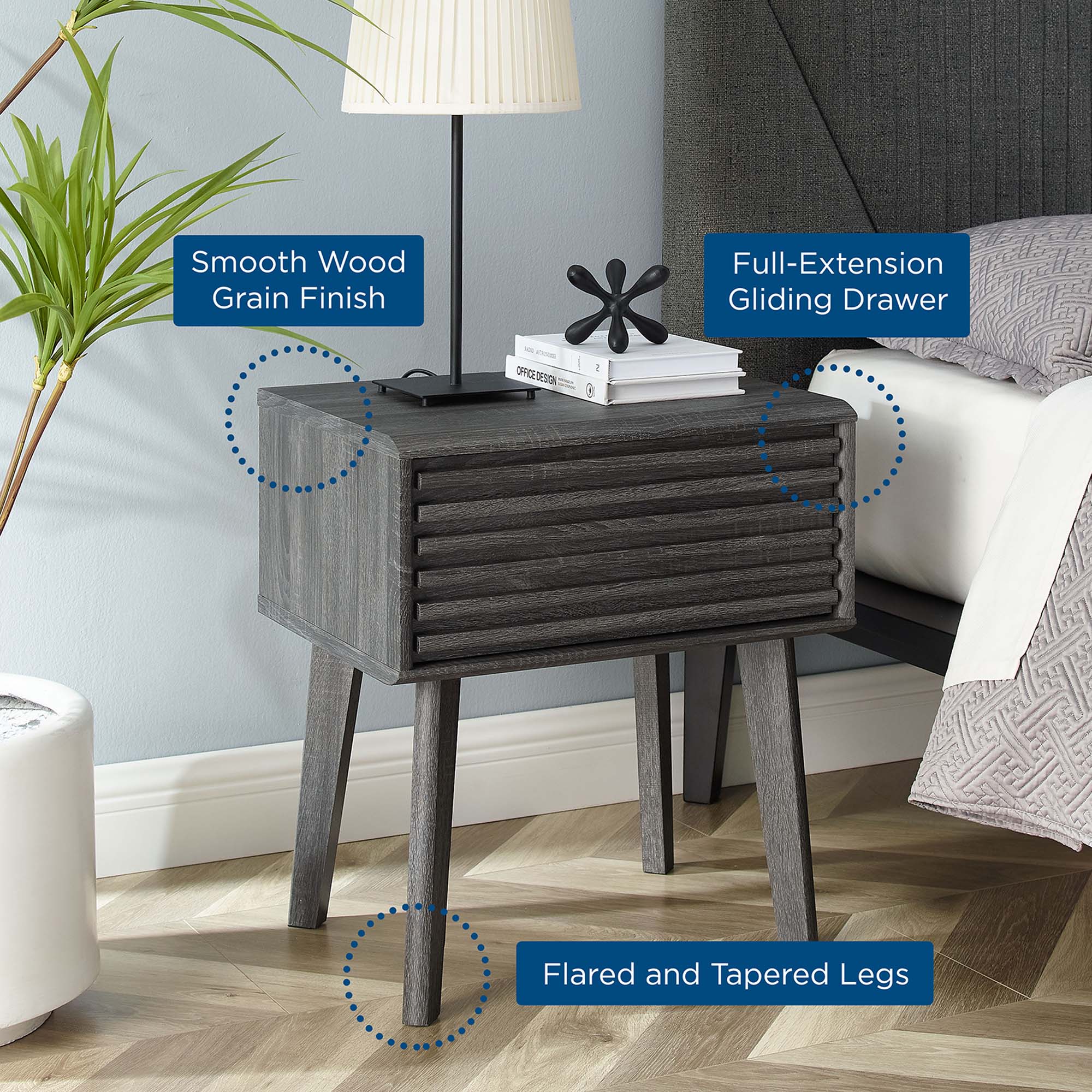 Render End Table - Charcoal
