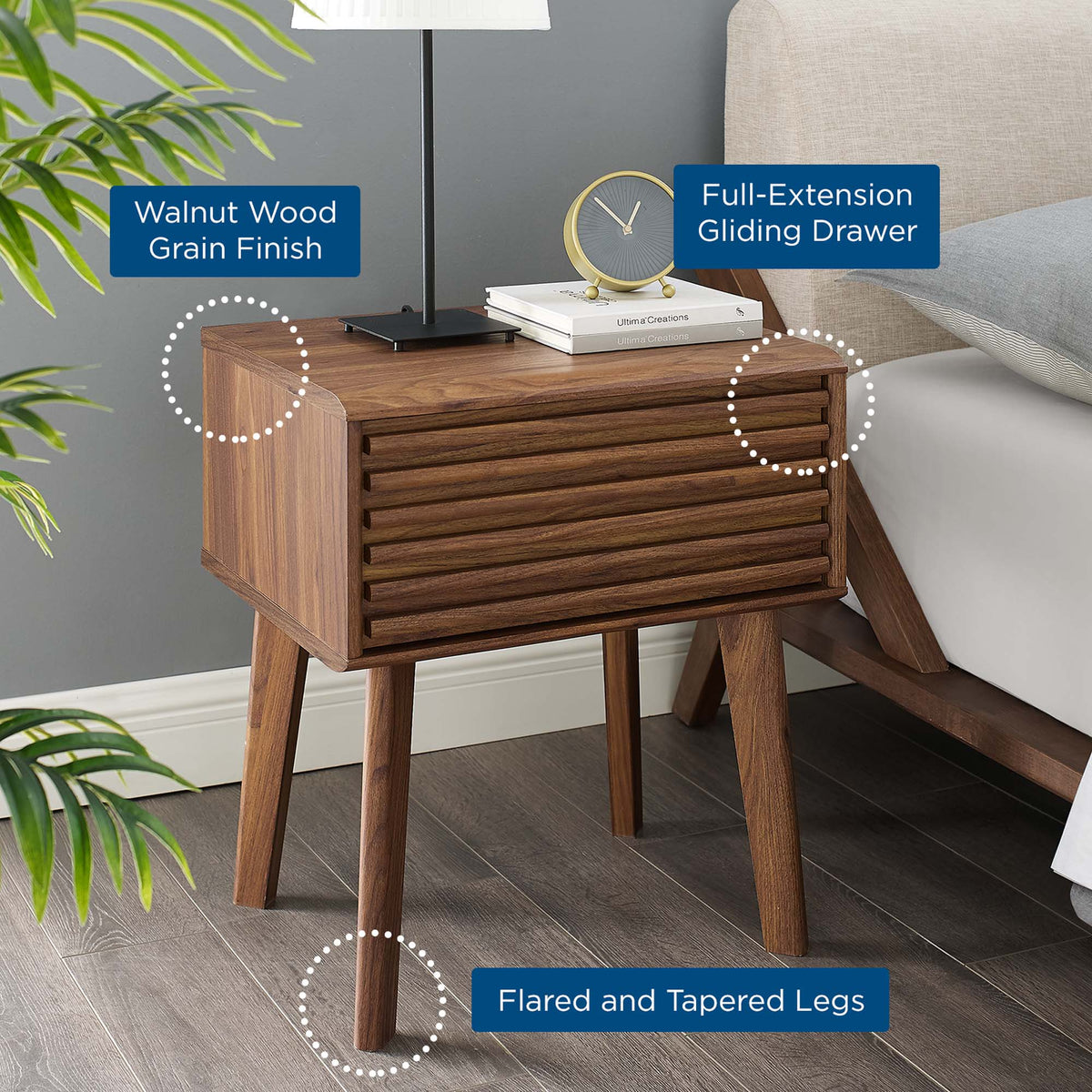 Render End Table - Walnut