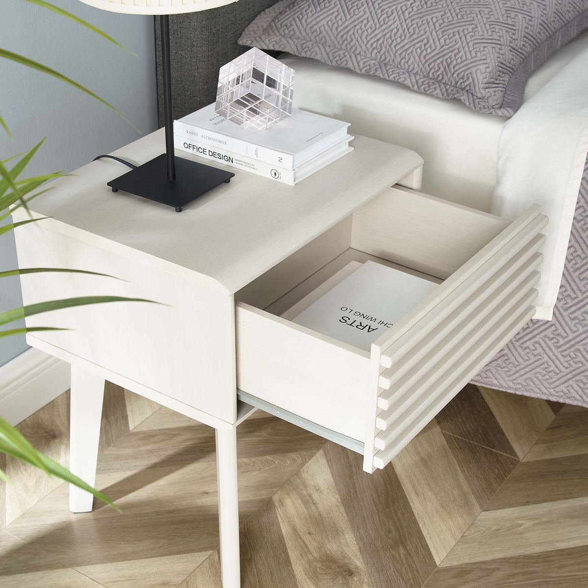 Render End Table - White