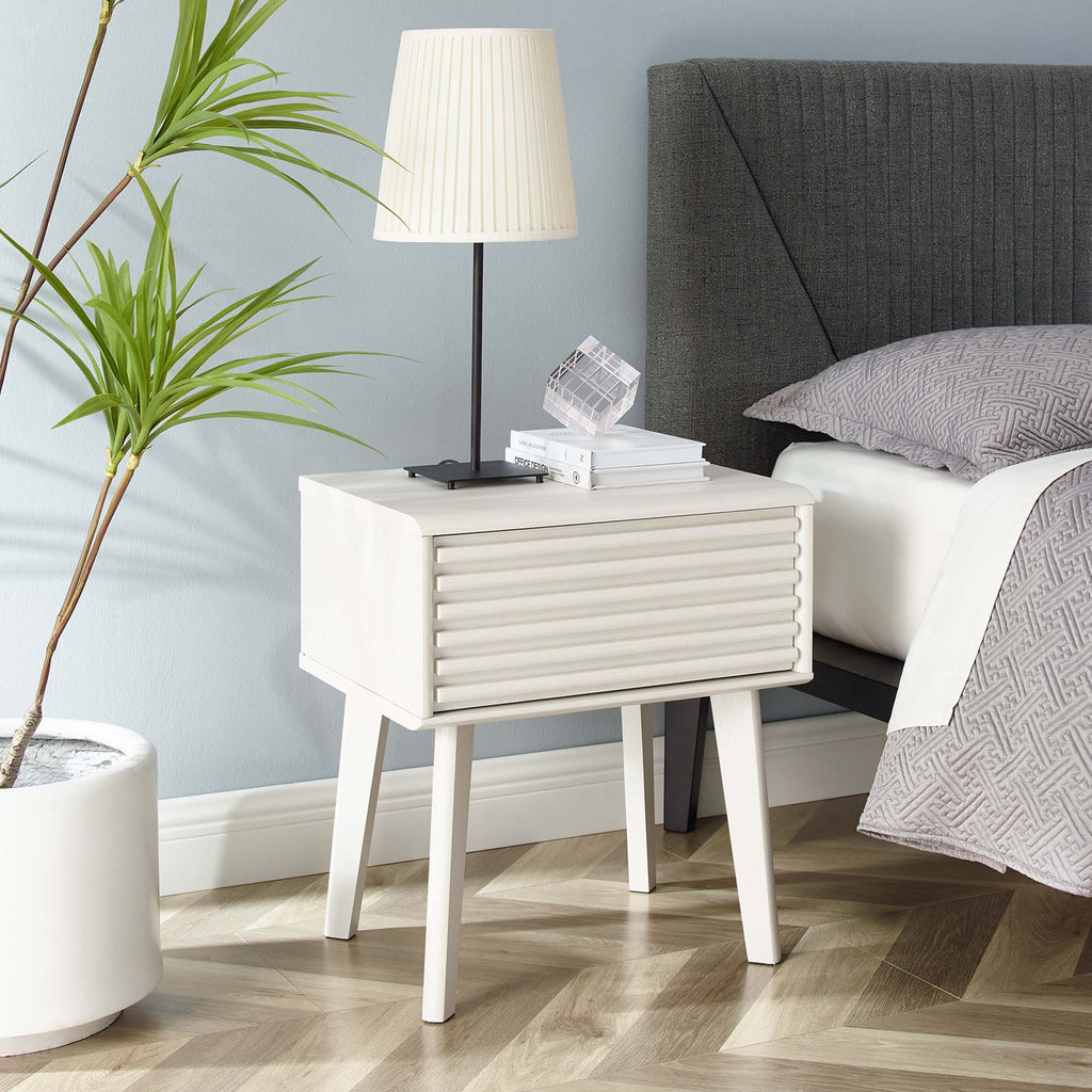 Render End Table - White