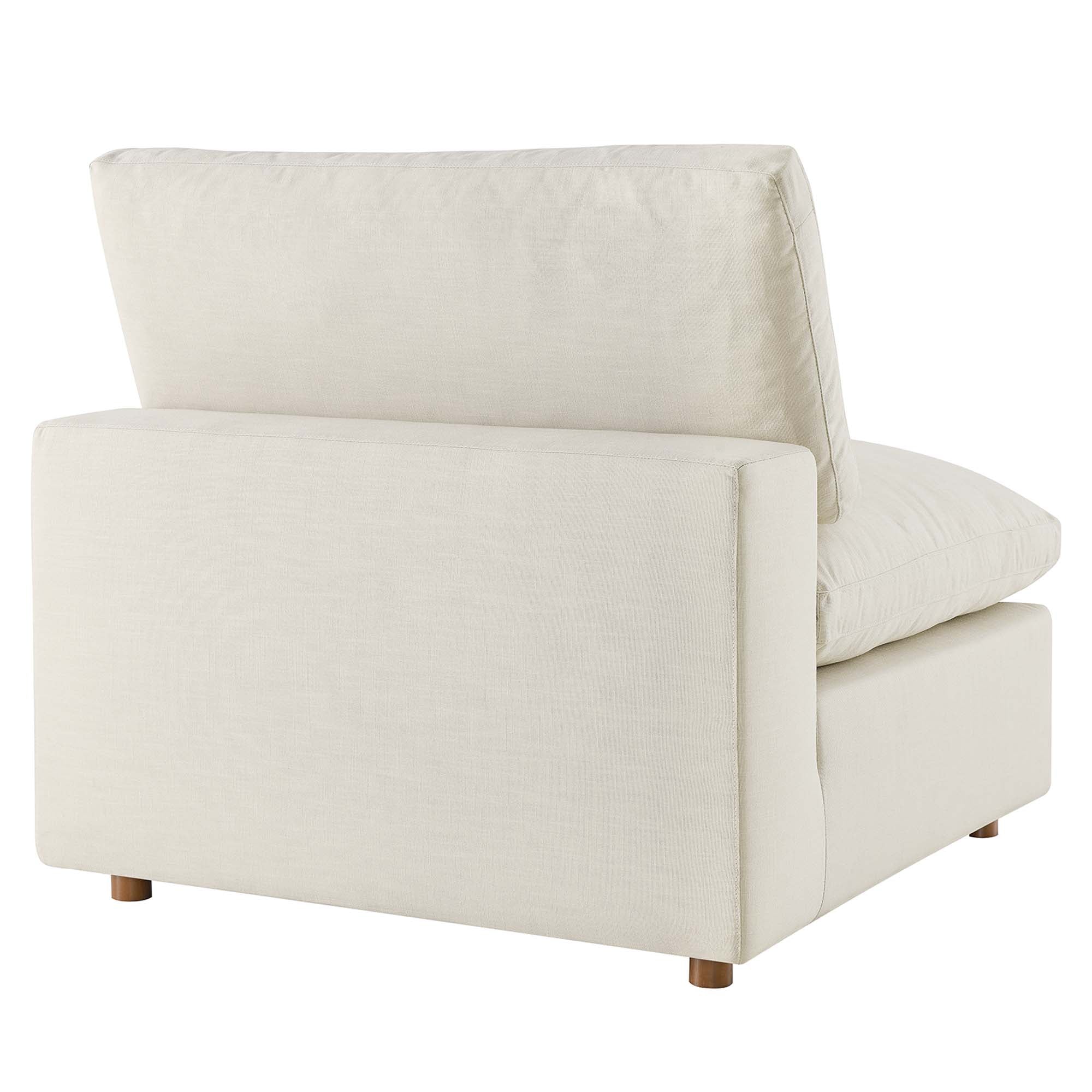 Commix 4 Piece Down Filled Overstuffed Sectional Sofa Set - Light Beige (2 Armless Chairs, 2 Corner Chairs)