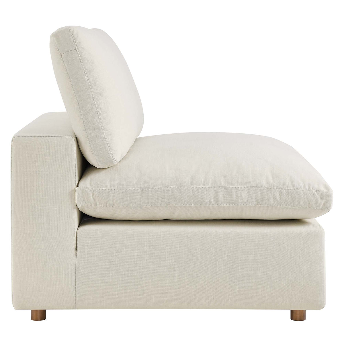 Commix 4 Piece Down Filled Overstuffed Sectional Sofa Set - Light Beige (2 Armless Chairs, 2 Corner Chairs)