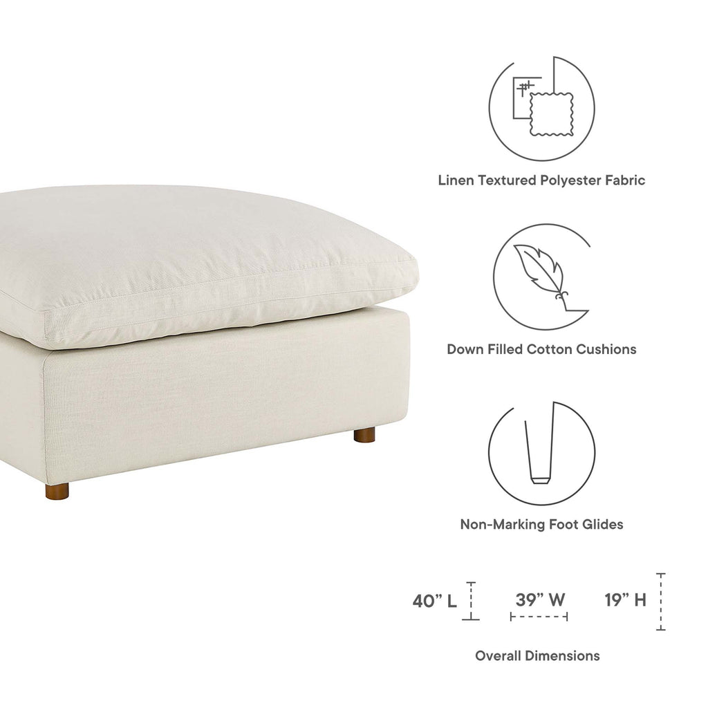 Commix 5 Piece Down Filled Overstuffed Sectional Sofa Set - Light Beige
