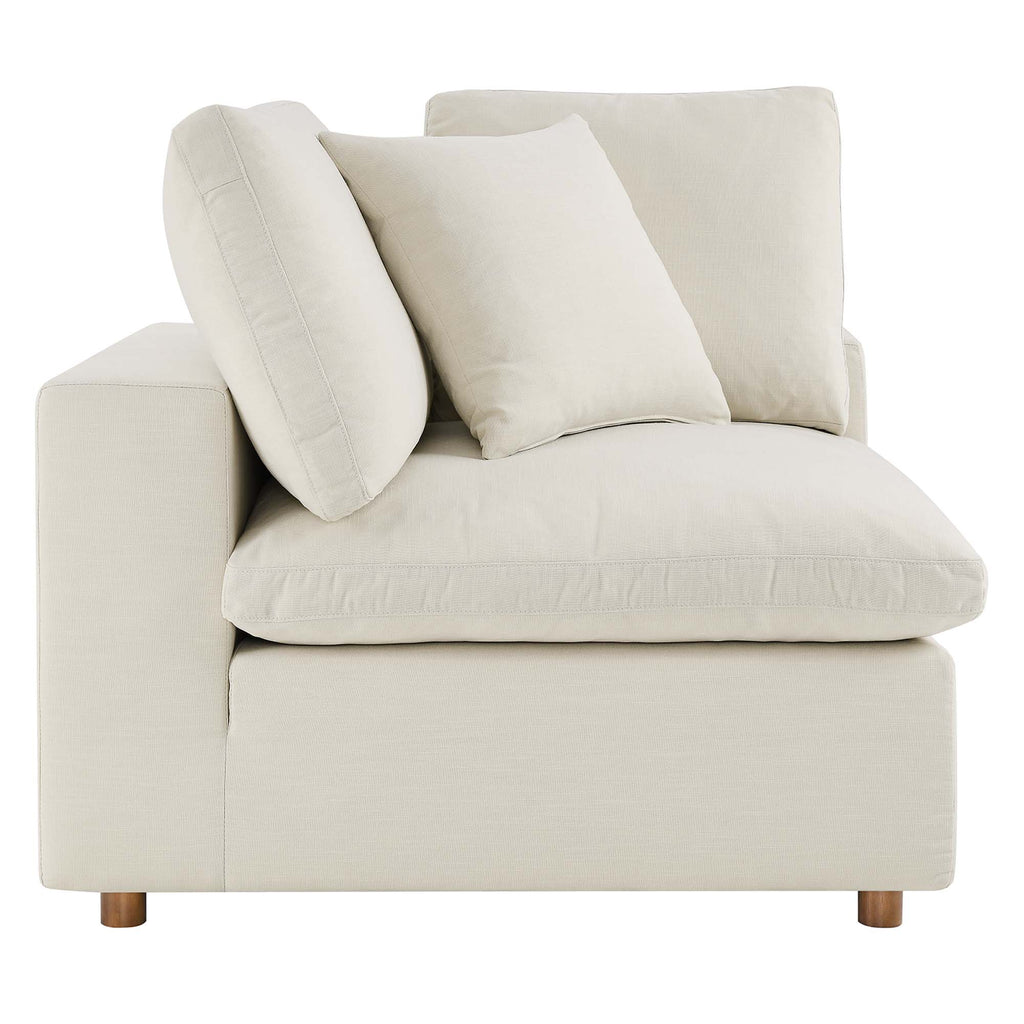 Commix 5 Piece Down Filled Overstuffed Sectional Sofa Set - Light Beige