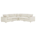Commix 5 Piece Down Filled Overstuffed Sectional Sofa - Light Beige