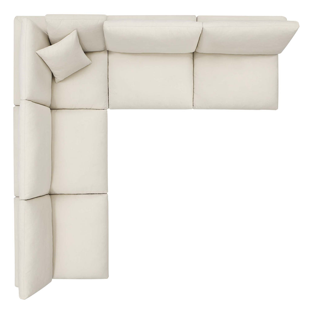 Commix 5-Piece Down Filled Overstuffed Armless Sectional Sofa - Light Beige
