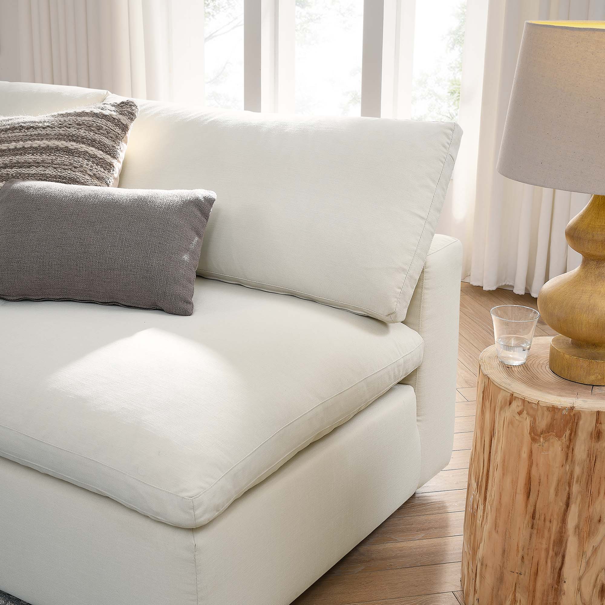 Commix 5-Piece Down Filled Overstuffed Armless Sectional Sofa - Light Beige