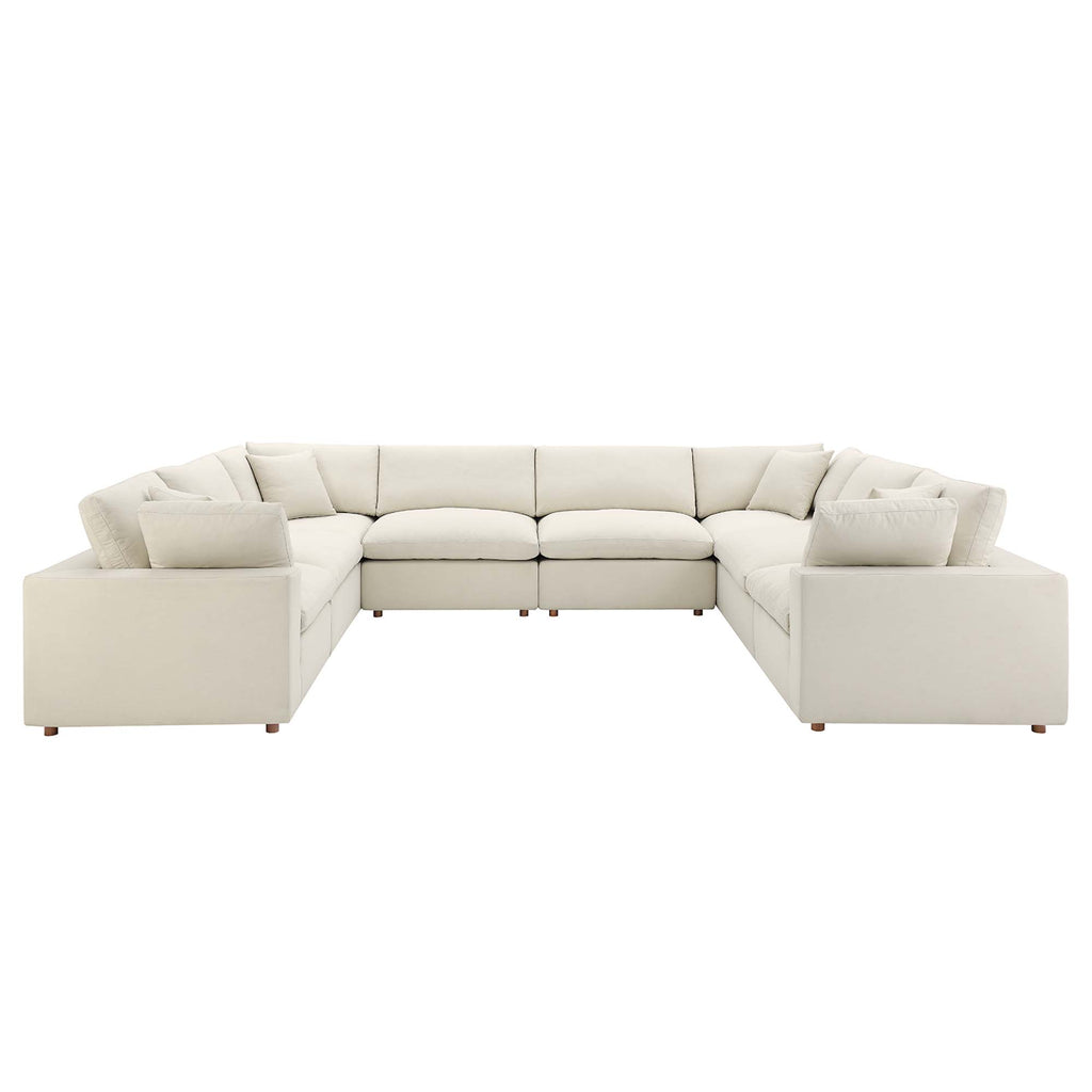 Commix 8-Piece Down Filled Overstuffed Sectional Sofa - Light Beige
