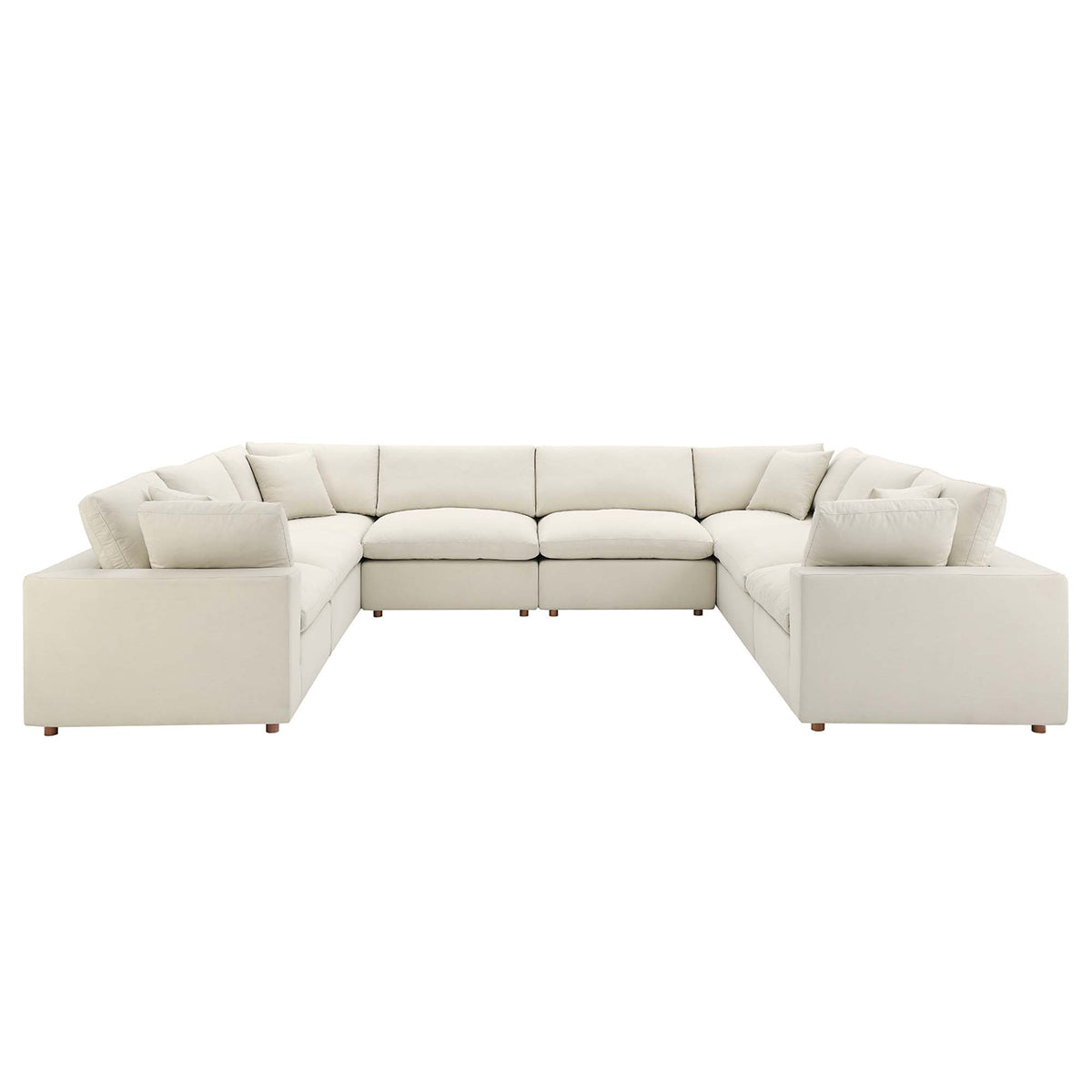 Commix 8-Piece Down Filled Overstuffed Sectional Sofa - Light Beige