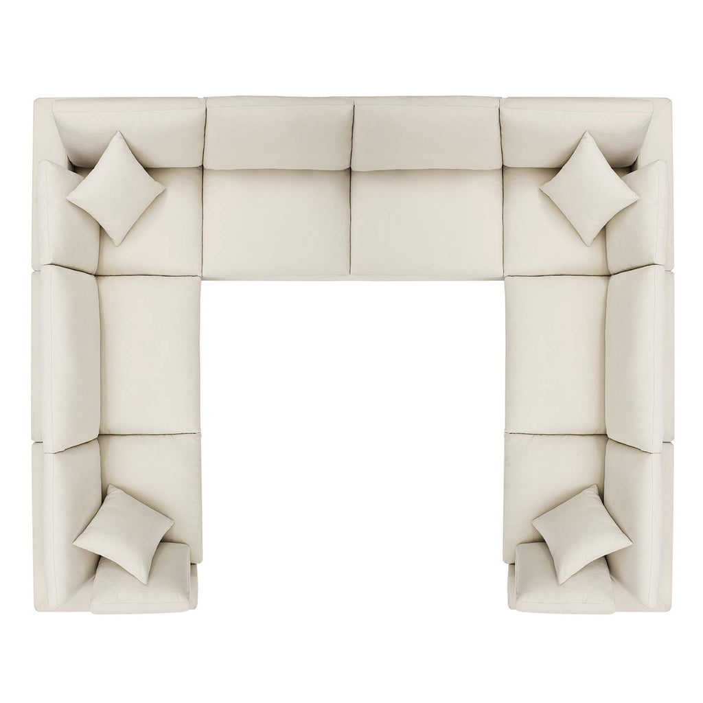 Commix 8-Piece Down Filled Overstuffed Sectional Sofa - Light Beige