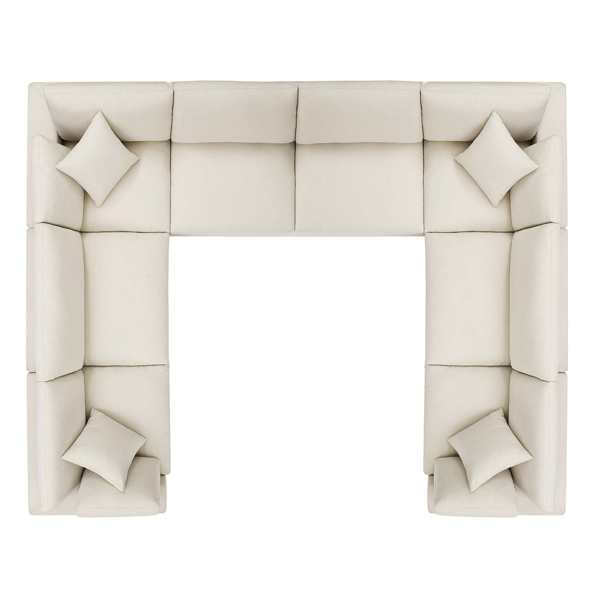 Commix 8-Piece Down Filled Overstuffed Sectional Sofa - Light Beige