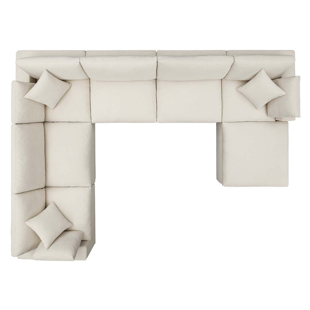 Commix 7-Piece Down Filled Overstuffed Sectional Sofa - Light Beige