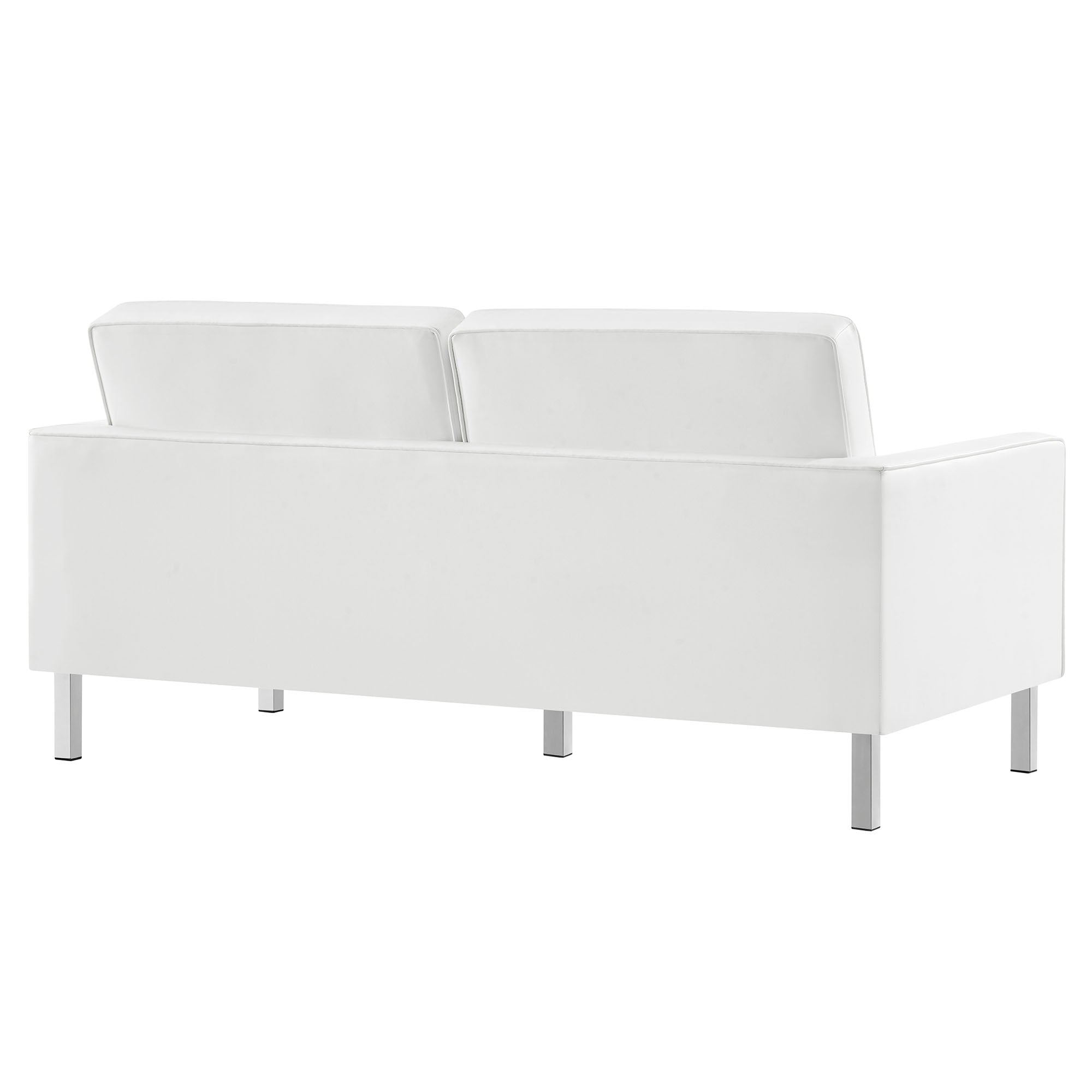 Loft Tufted Vegan Leather Loveseat - Silver White