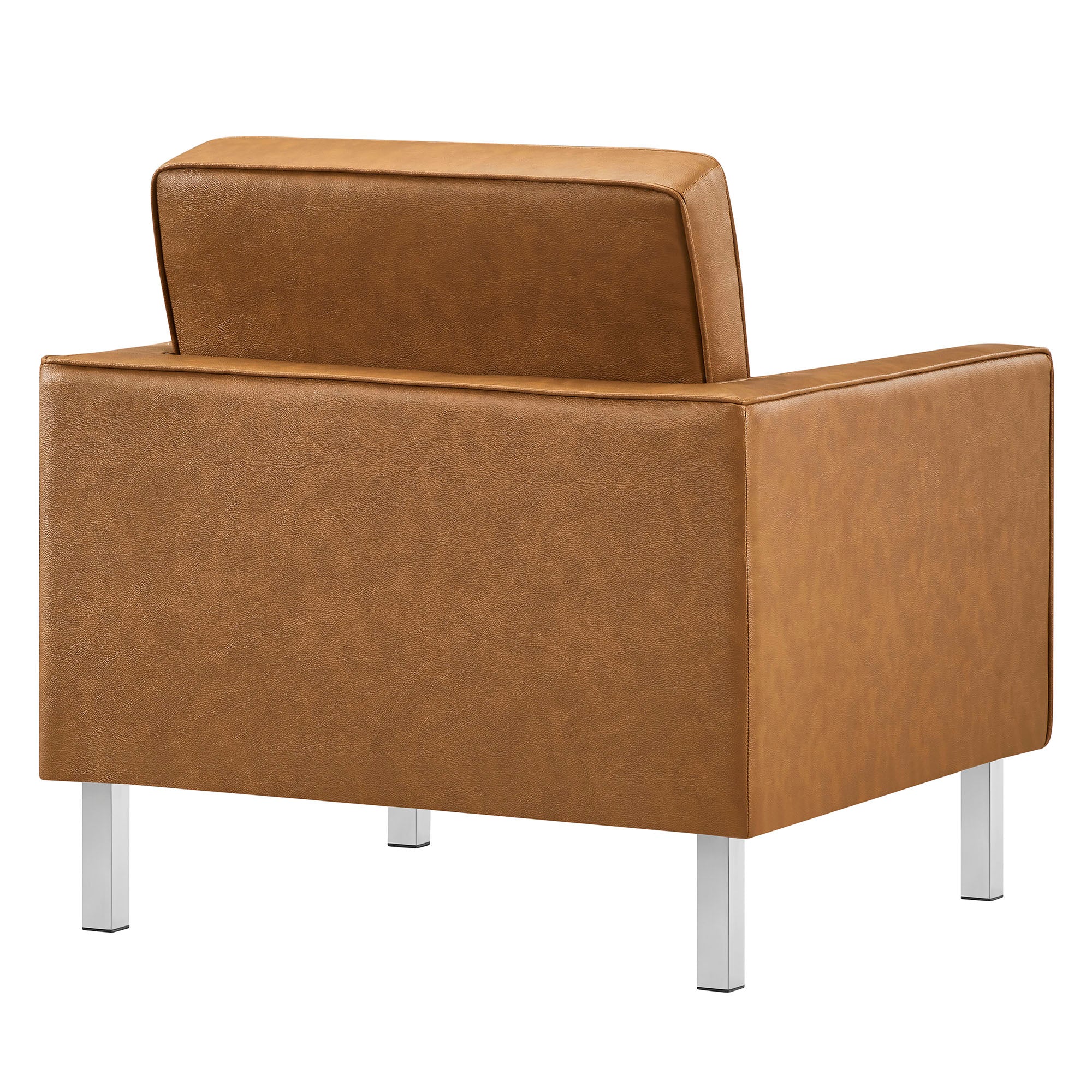 Loft Tufted Vegan Leather Armchair - Silver Tan