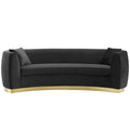 Resolute Curved Performance Velvet Sofa - Black