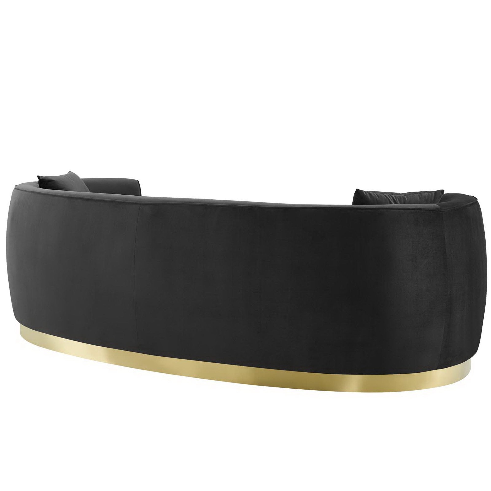 Resolute Curved Performance Velvet Sofa - Black