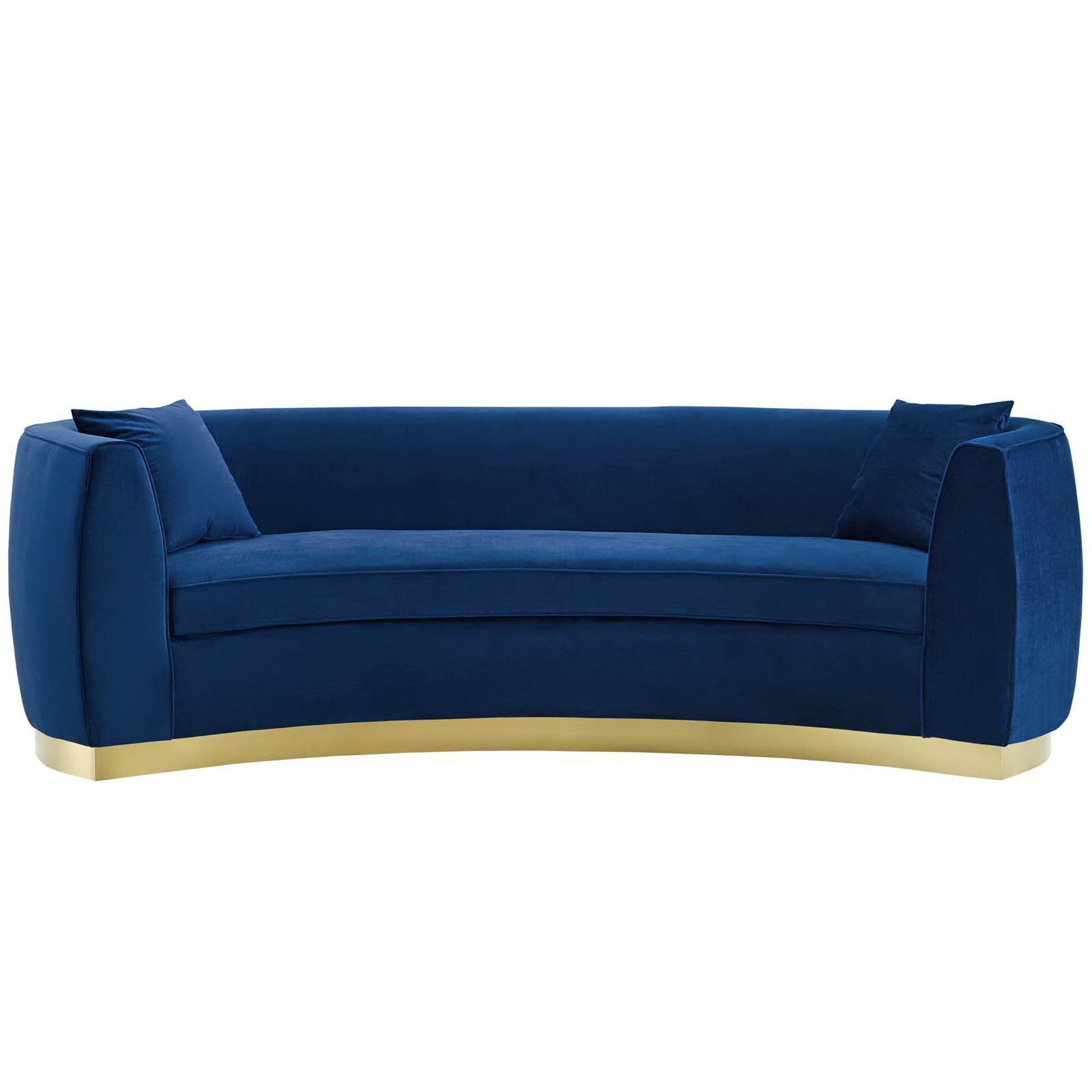 Resolute Curved Performance Velvet Sofa - Navy