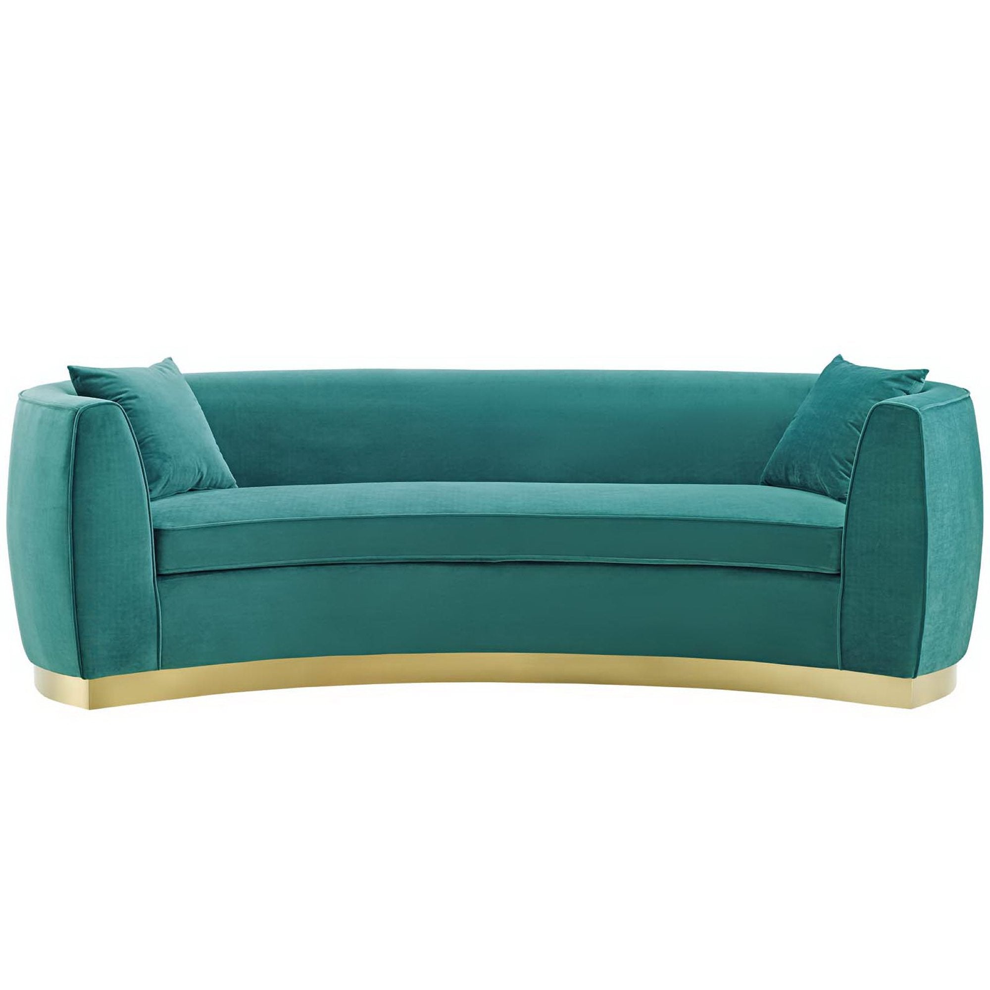 Resolute Curved Performance Velvet Sofa - Teal