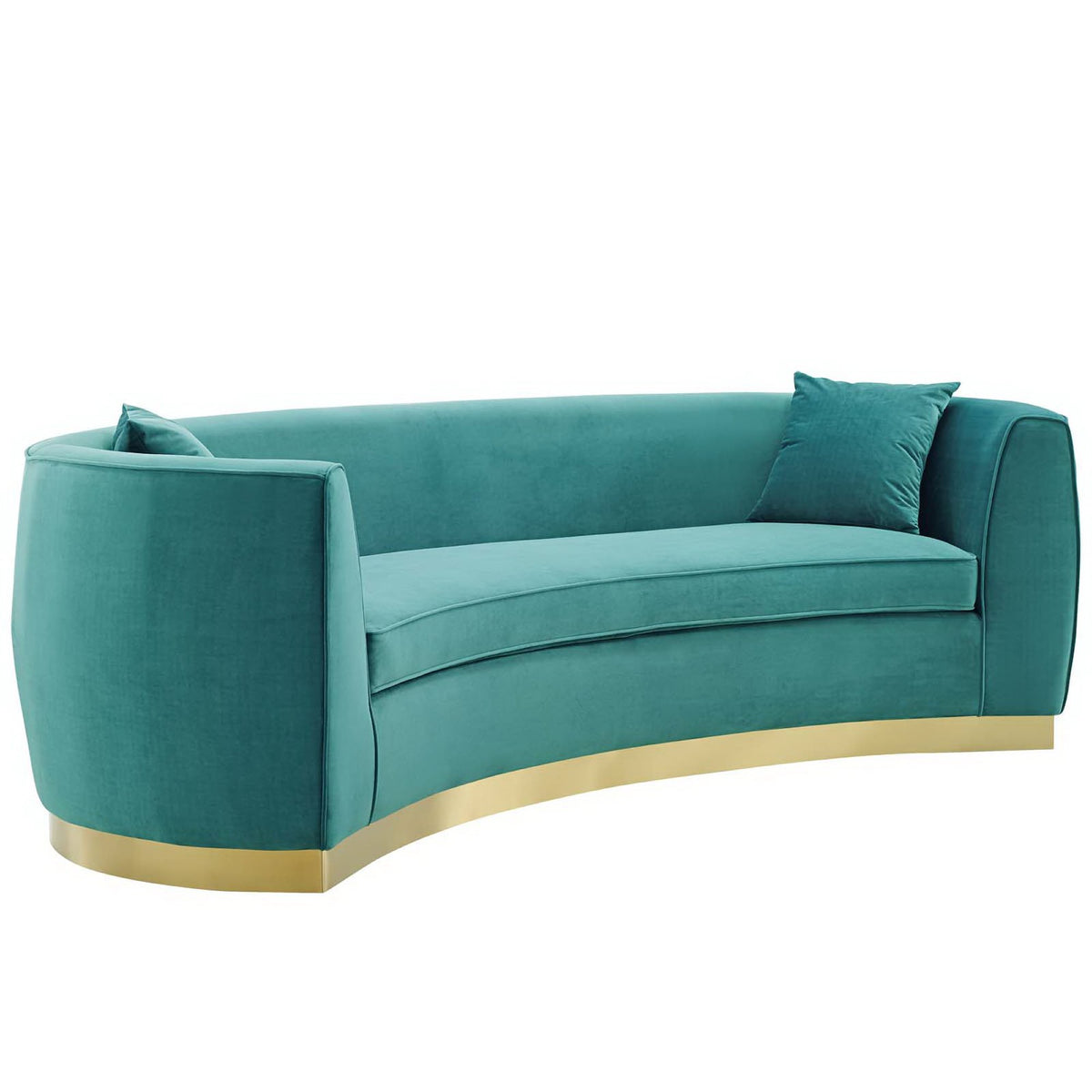 Resolute Curved Performance Velvet Sofa - Teal