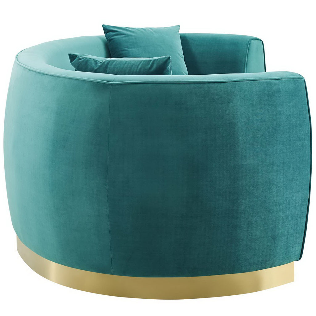 Resolute Curved Performance Velvet Sofa - Teal