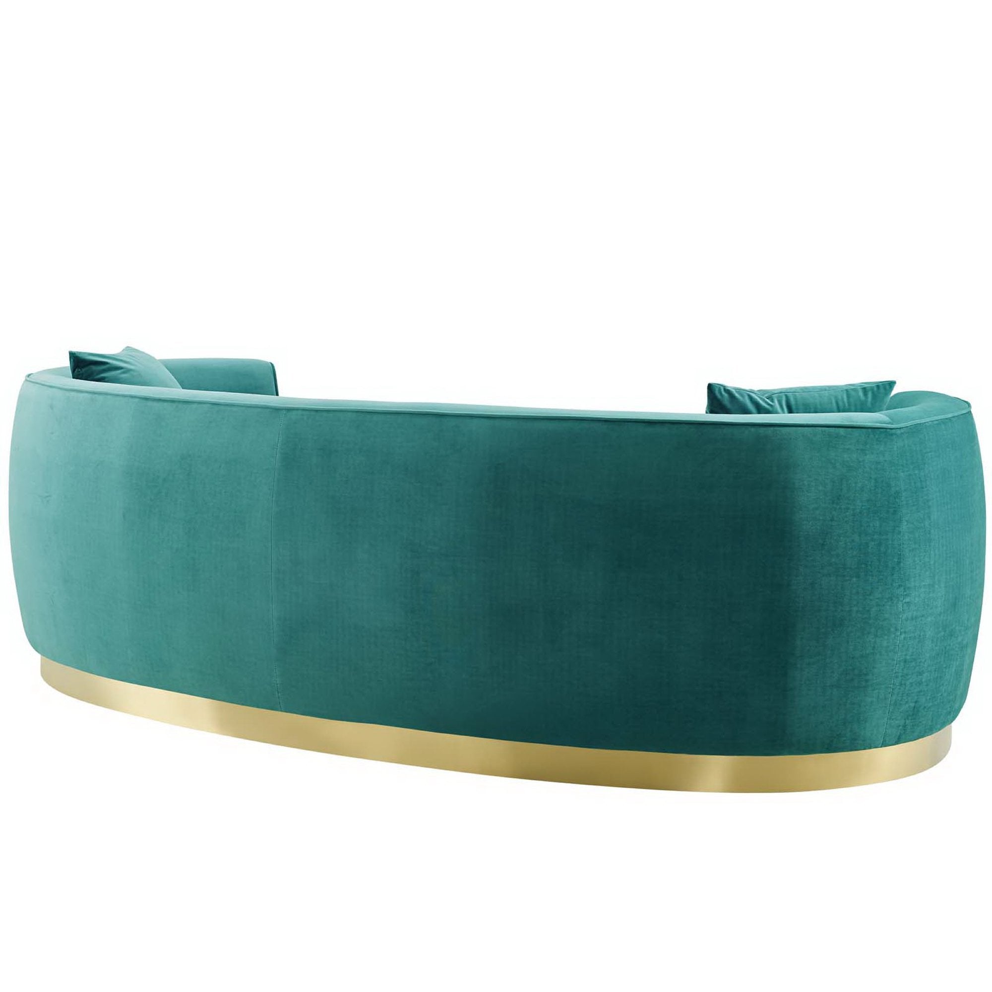 Resolute Curved Performance Velvet Sofa - Teal