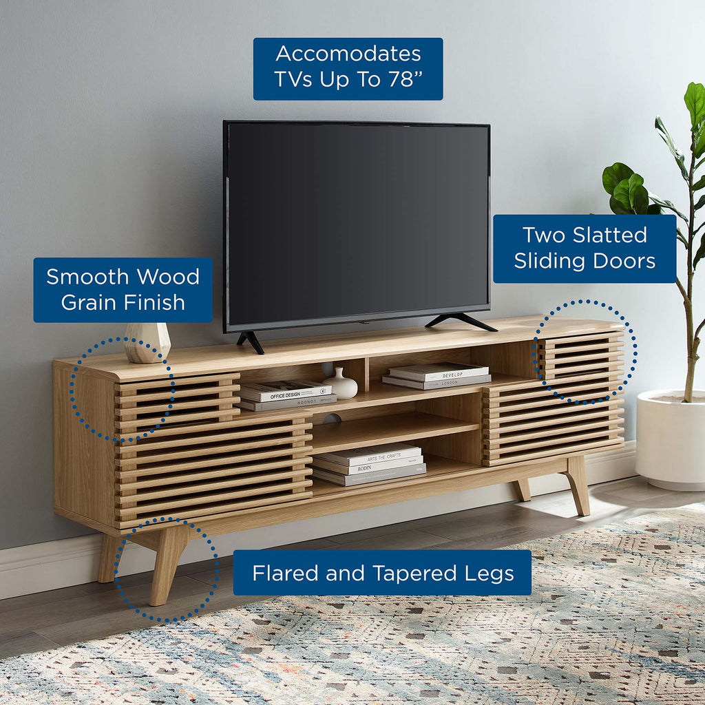 Render 71" Media Console TV Stand - Oak