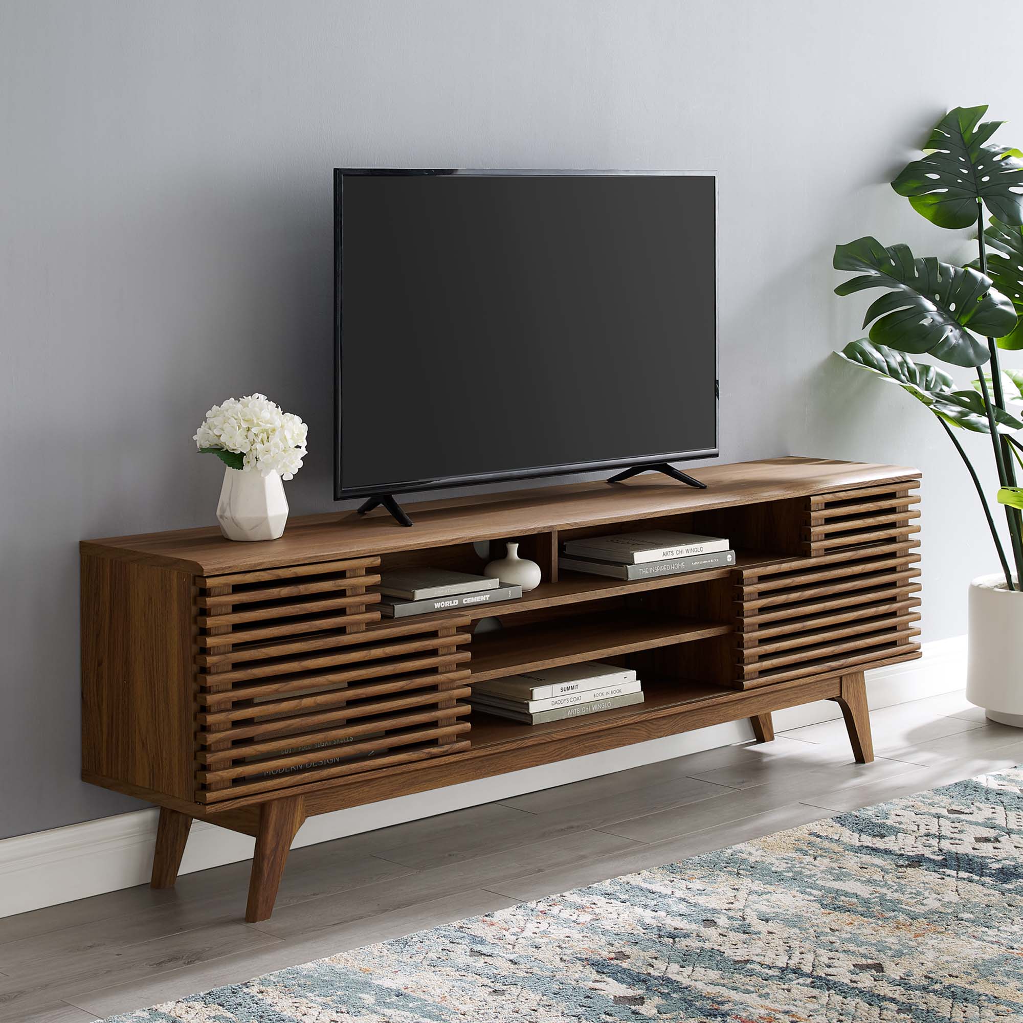 Render 71" Media Console TV Stand - Walnut