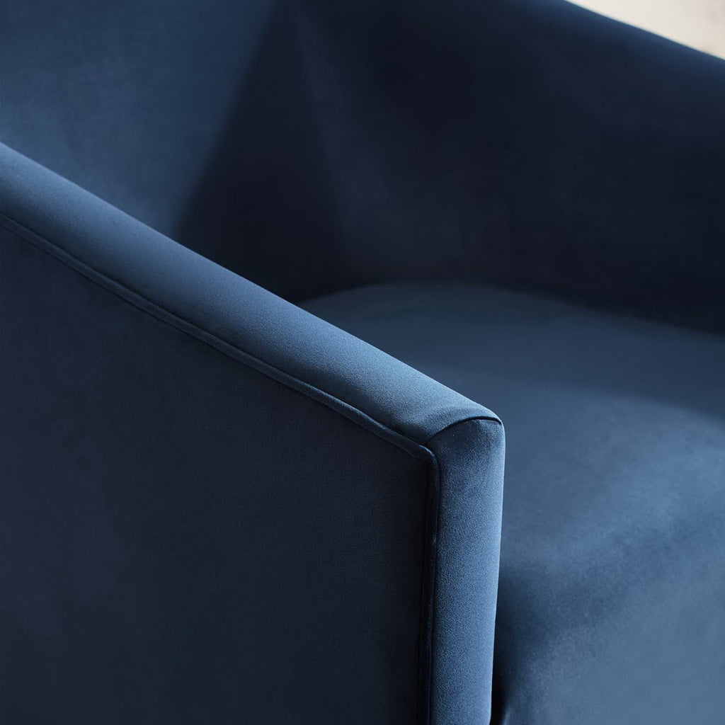 Twist Accent Lounge Performance Velvet Swivel Chair - Midnight Blue